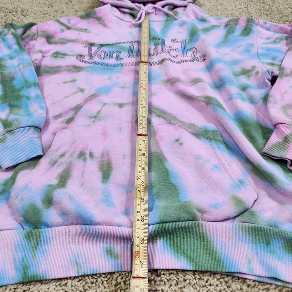 Women's Von Dutch Pink and Green Tie-Dye Hoodie and Sweats Set. Size Large. - Picture 3 of 16